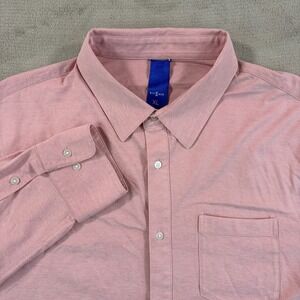 Kit And Ace City Tech Classic Fit Shirt in Pink Men XL Performance Long Sleeve